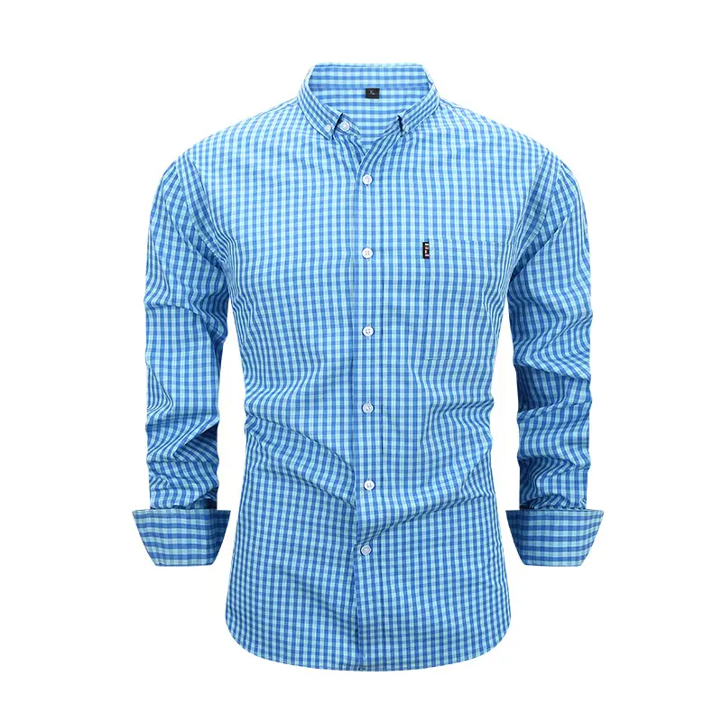 Men's Red Long Sleeve Button-Down Shirt - Image 9