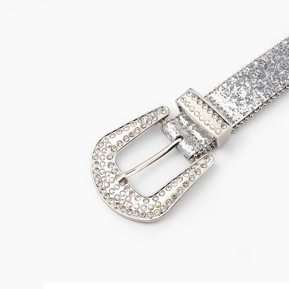 Silver Rhinestone Cross-Border Belt Buckle for Women - Image 5