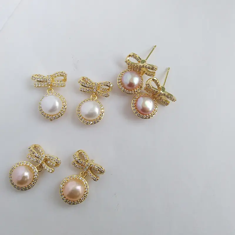 Natural Freshwater Bow Pearl Earrings for Women — feature 21