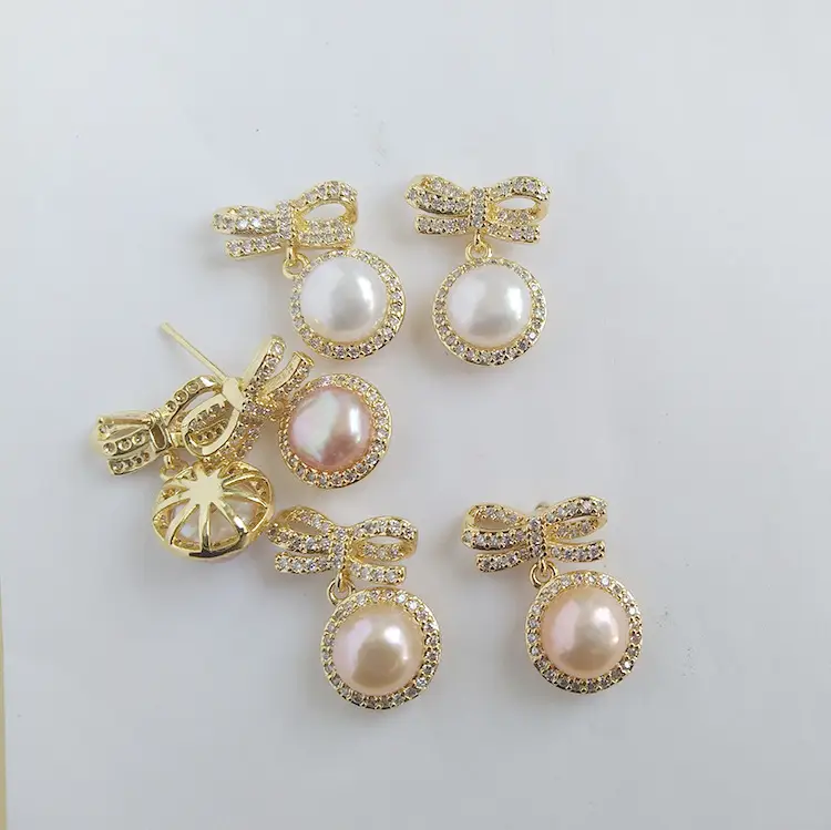 Natural Freshwater Bow Pearl Earrings for Women — feature 22