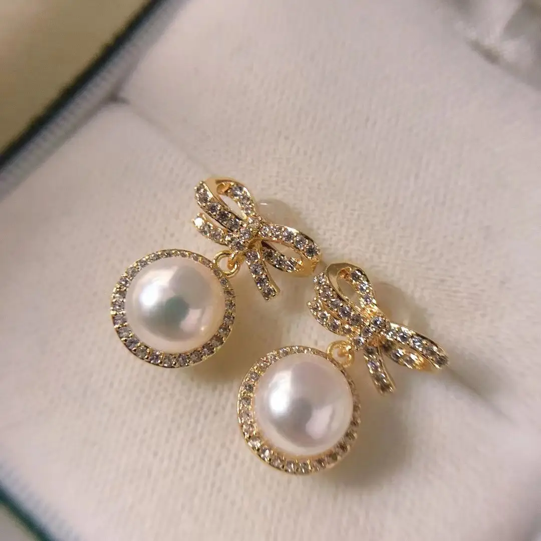 Natural Freshwater Bow Pearl Earrings for Women — feature 9