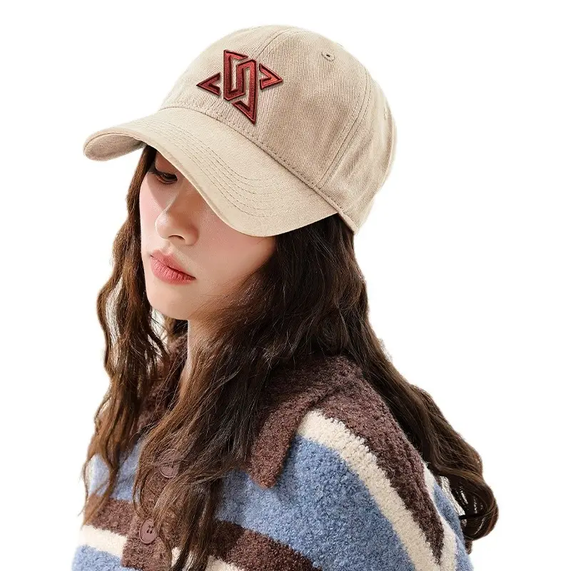 Women Cotton Baseball Cap with Face Shield Design
