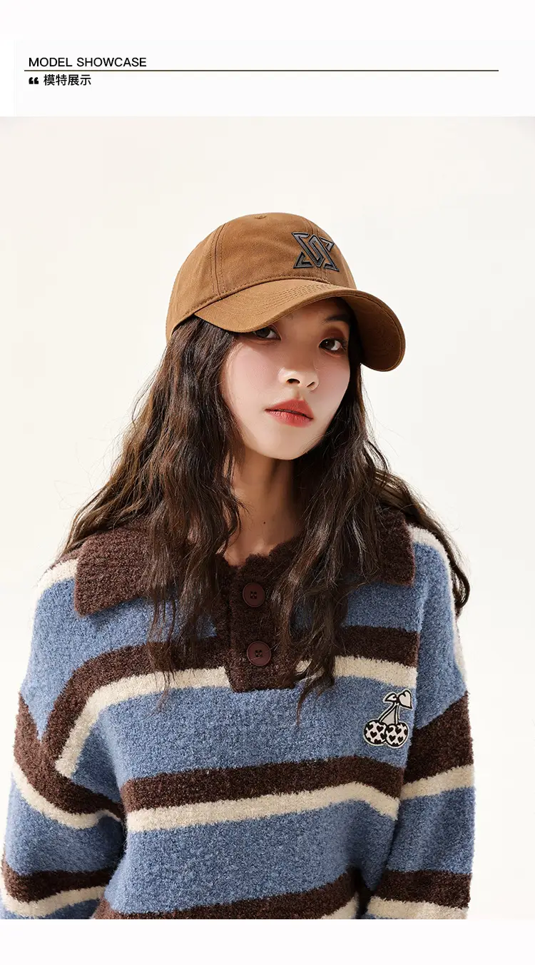 Women Cotton Baseball Cap with Face Shield Design — feature 14