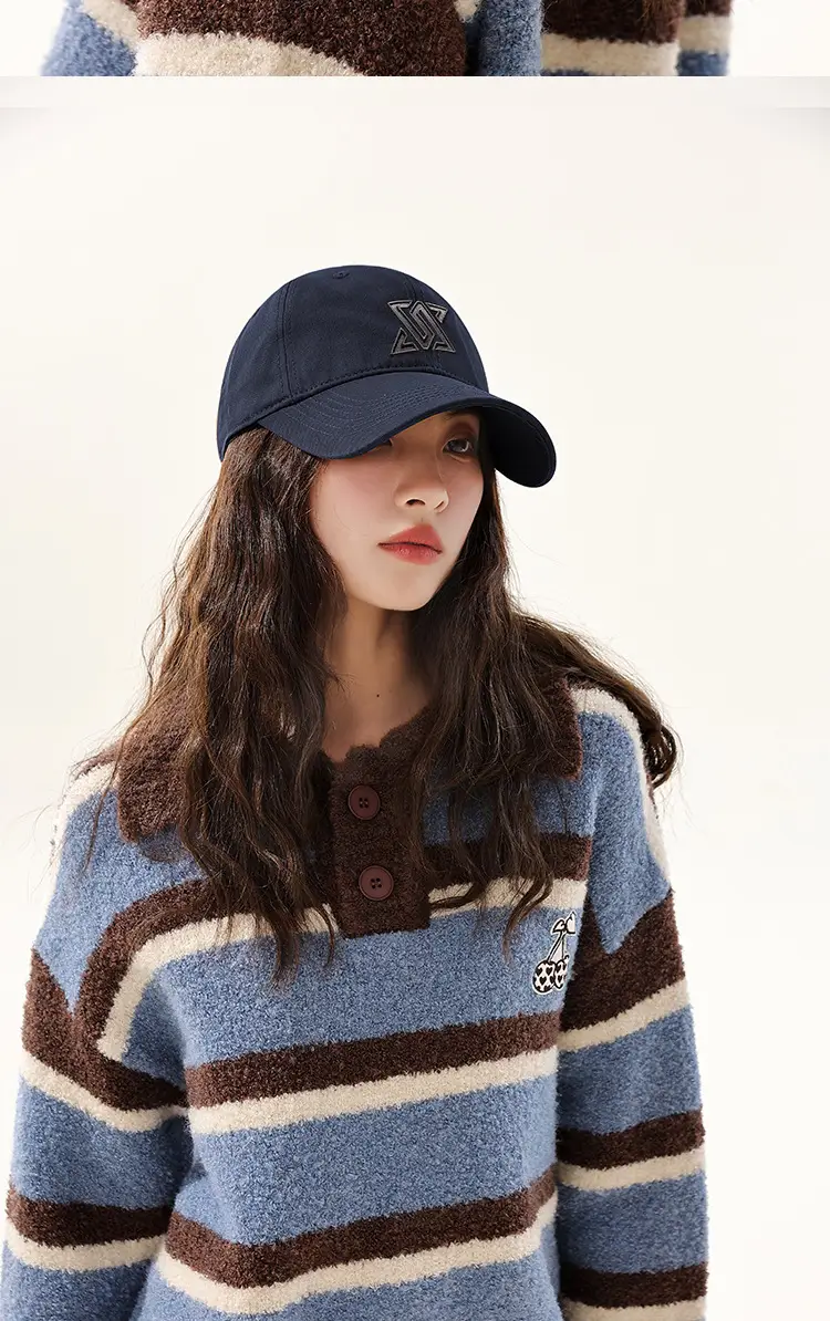Women Cotton Baseball Cap with Face Shield Design — feature 23