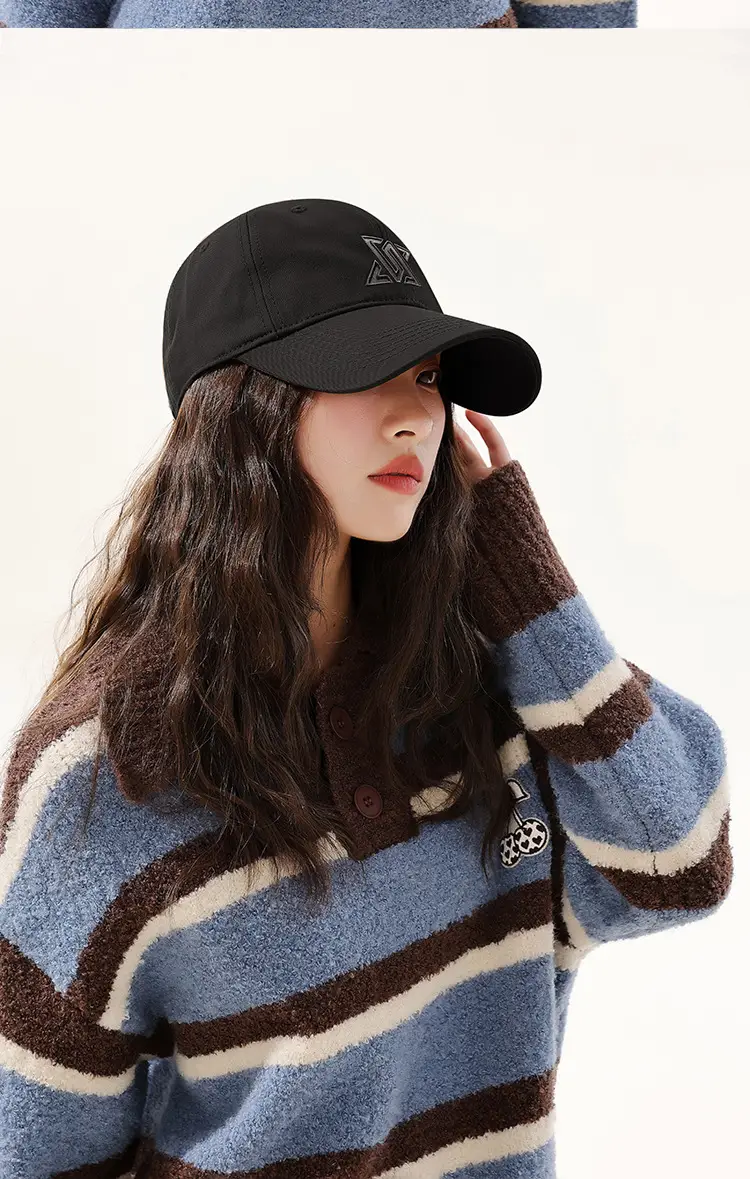 Women Cotton Baseball Cap with Face Shield Design — feature 24