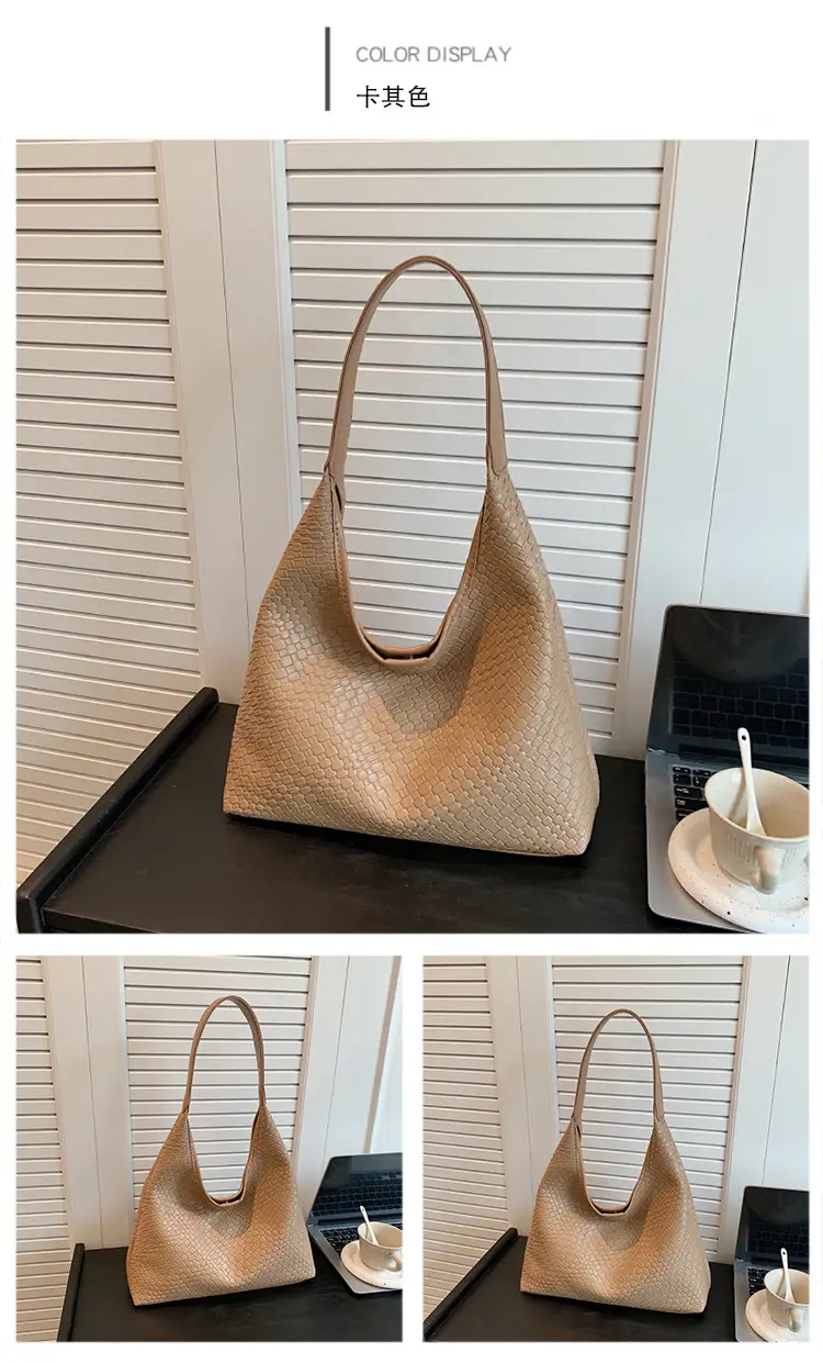 Black Embossed Leather Shoulder Bag for Women — feature 14