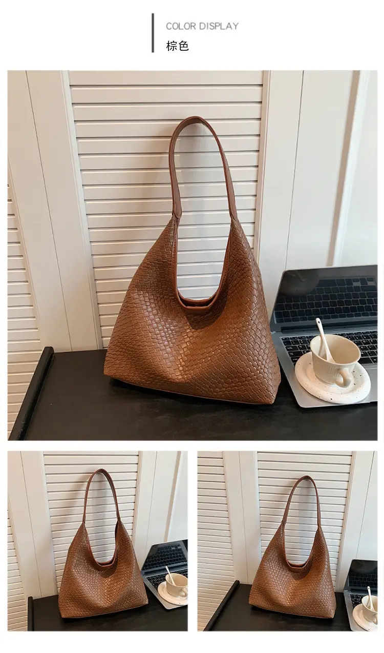 Black Embossed Leather Shoulder Bag for Women — feature 15