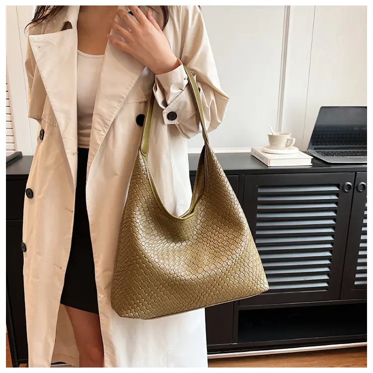 Black Embossed Leather Shoulder Bag for Women — feature 18