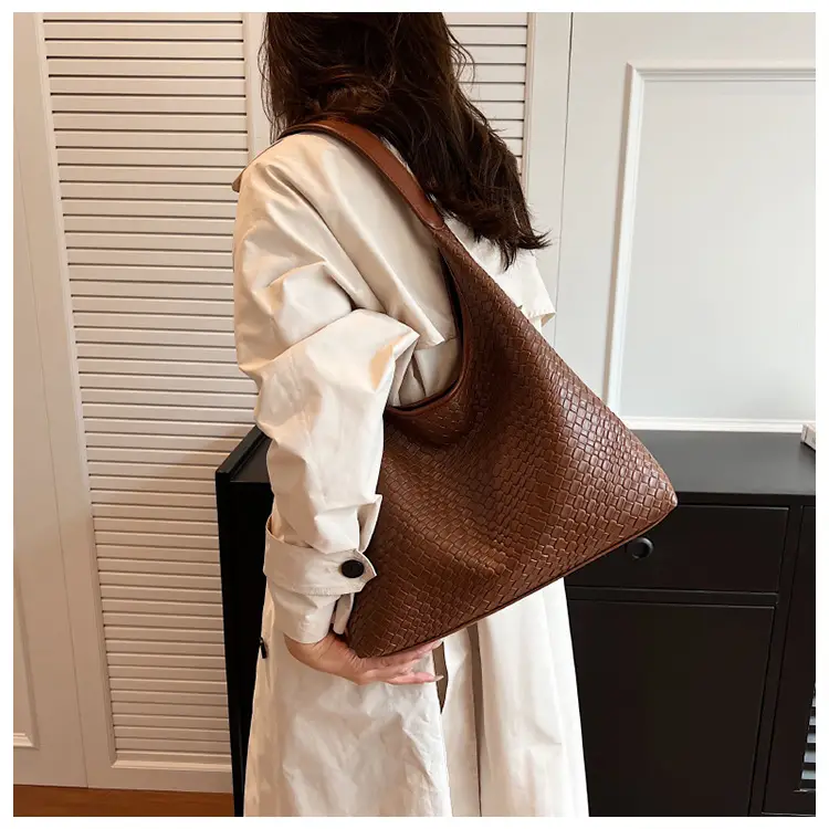 Black Embossed Leather Shoulder Bag for Women — feature 20