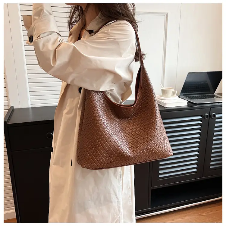 Black Embossed Leather Shoulder Bag for Women — feature 21