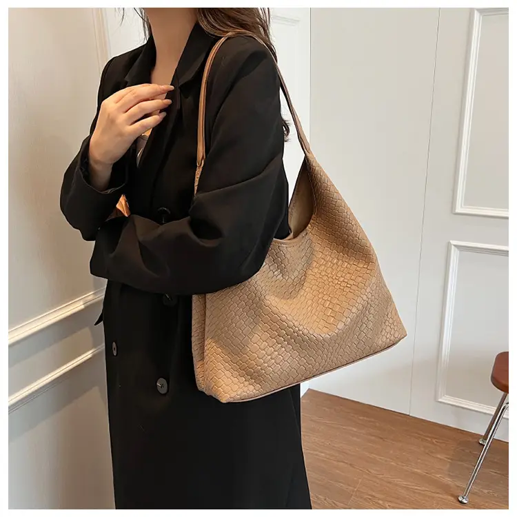 Black Embossed Leather Shoulder Bag for Women — feature 22