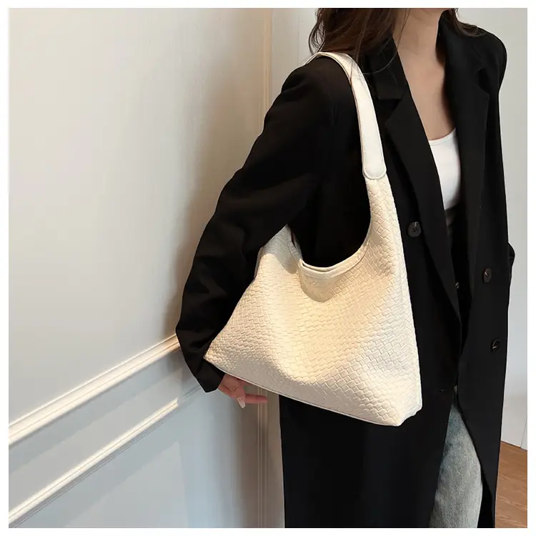 Black Embossed Leather Shoulder Bag for Women — feature 27