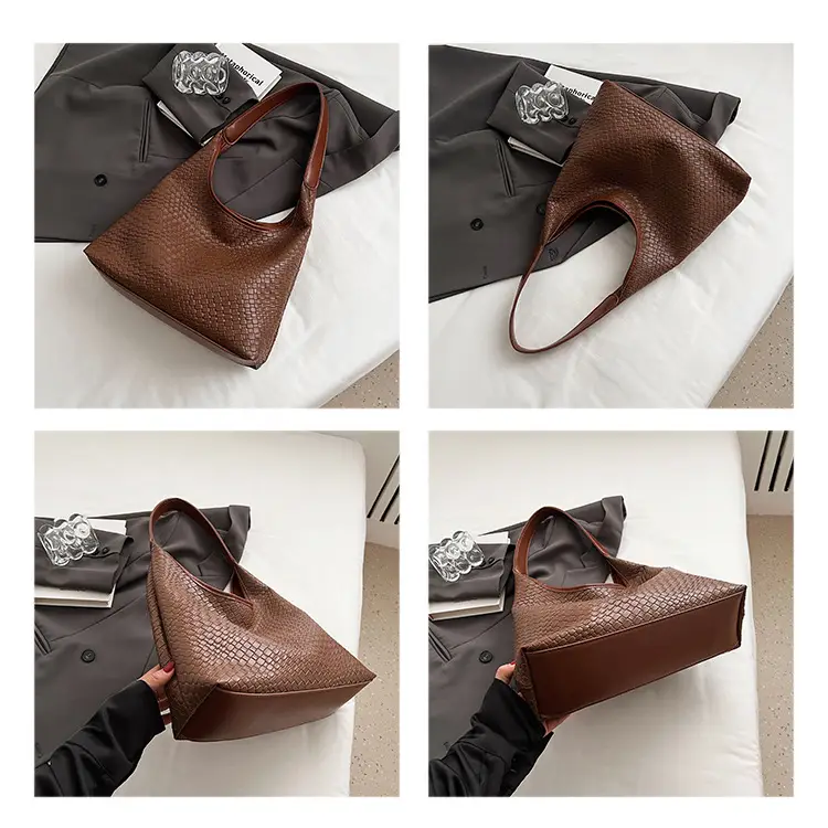 Black Embossed Leather Shoulder Bag for Women — feature 6