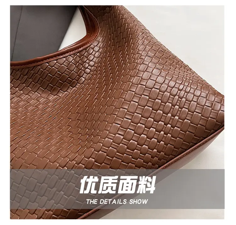Black Embossed Leather Shoulder Bag for Women — feature 7
