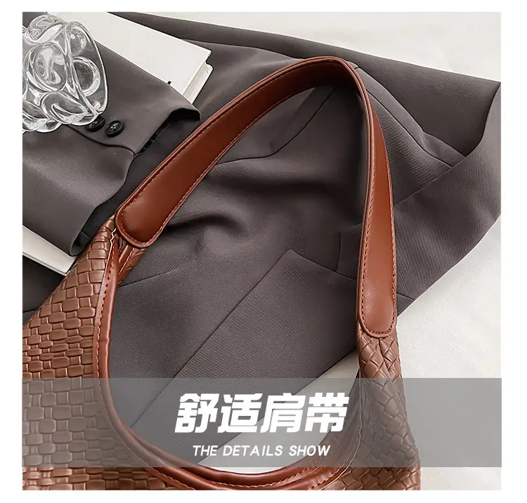 Black Embossed Leather Shoulder Bag for Women — feature 8