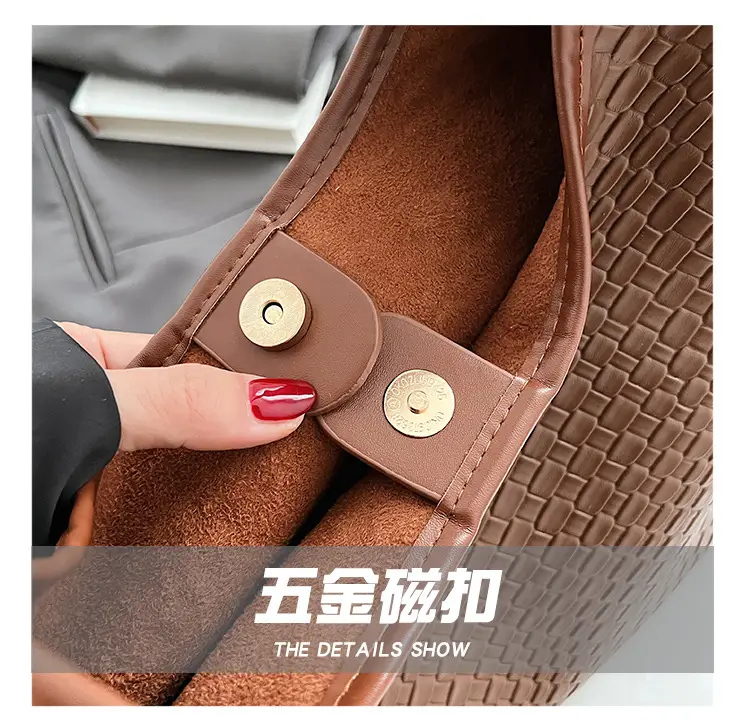 Black Embossed Leather Shoulder Bag for Women — feature 9