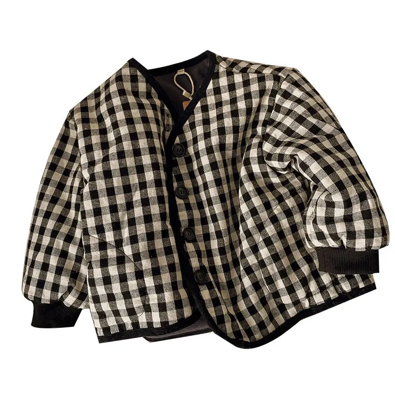 Boys' Plaid Winter Padded Jacket Cotton Western Style - Image 5