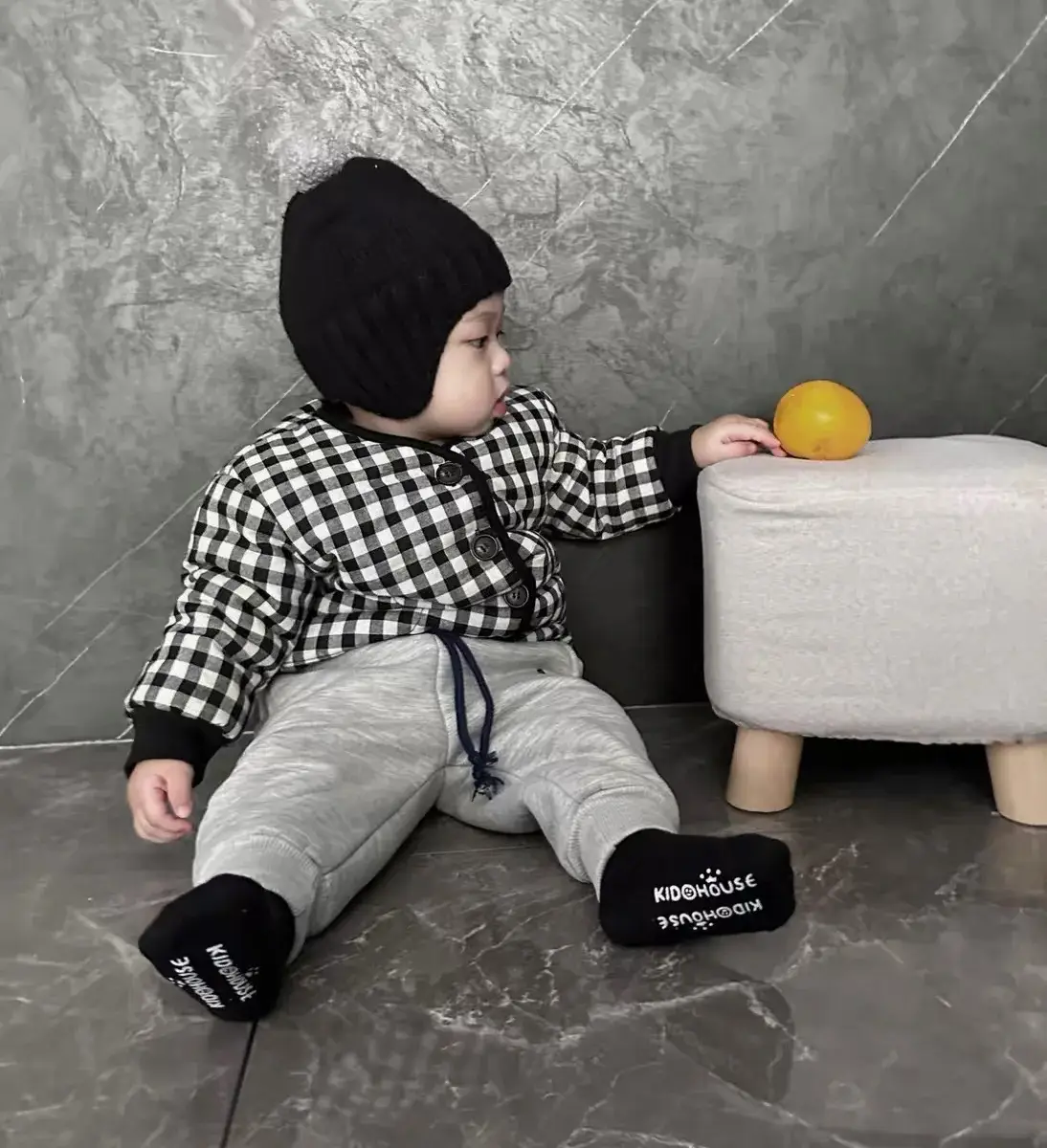 Boys' Plaid Winter Padded Jacket Cotton Western Style — feature 6