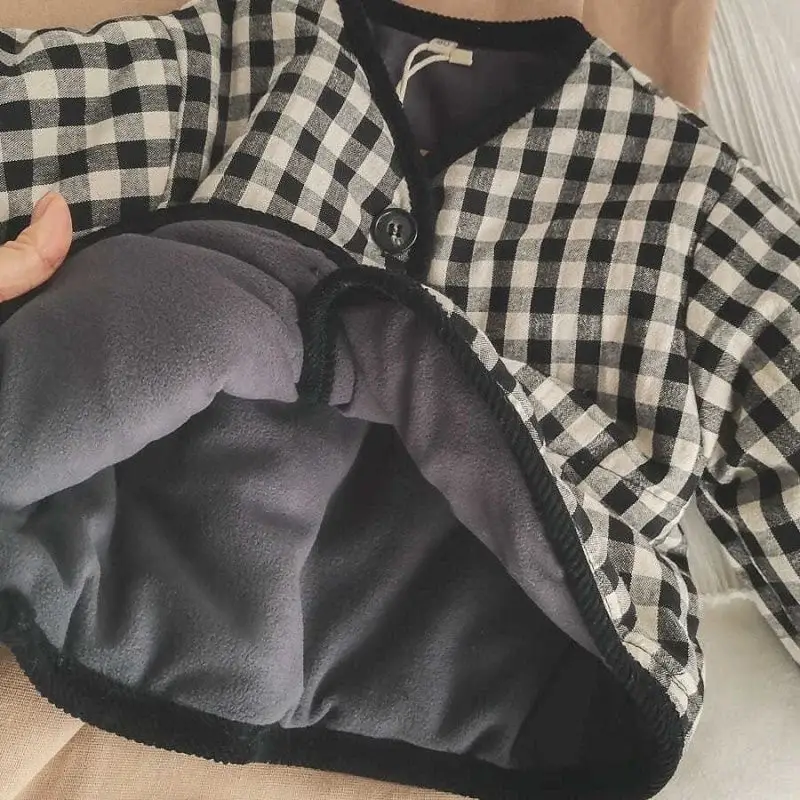 Boys' Plaid Winter Padded Jacket Cotton Western Style — feature 7