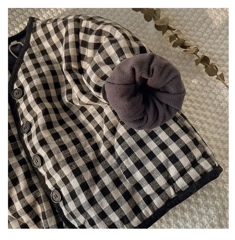 Boys' Plaid Winter Padded Jacket Cotton Western Style — feature 9