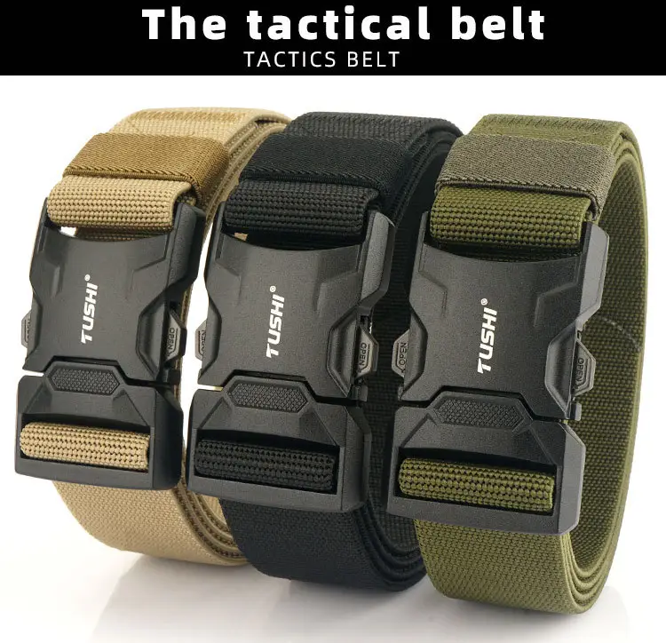 Tactical Black Aluminum Belt for Men — feature 1