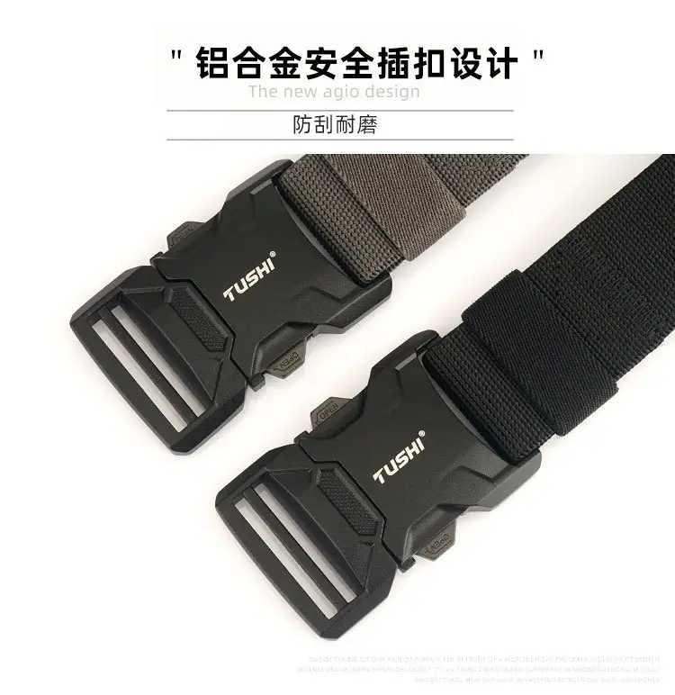 Tactical Black Aluminum Belt for Men — feature 11