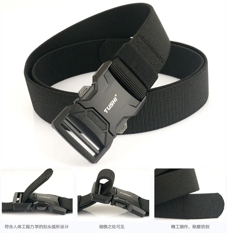 Tactical Black Aluminum Belt for Men — feature 13