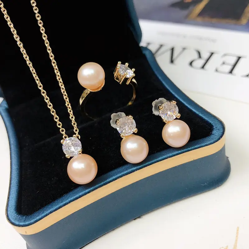 Pearl Earrings Set with Diamond Stoppers Light Luxury Fashion Jewelry - Image 5