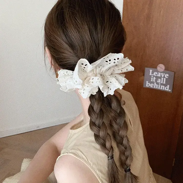 Black Lace Hair Band Double Layer Fluffy Hair Accessory - Image 35