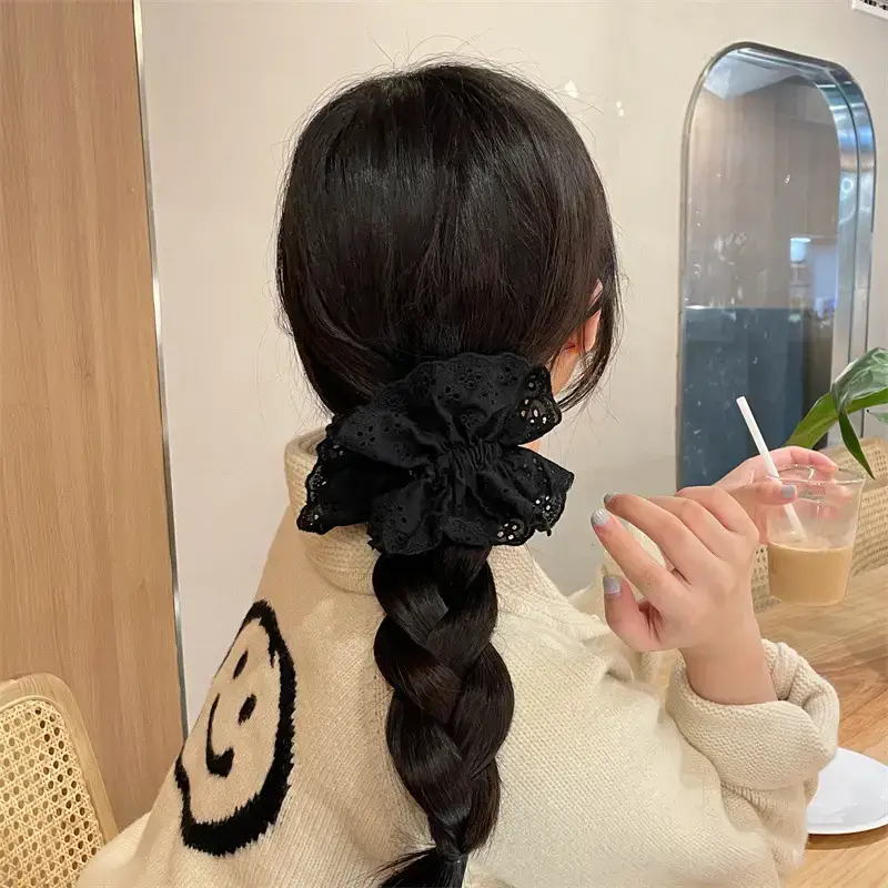 Black Lace Hair Band Double Layer Fluffy Hair Accessory — feature 10