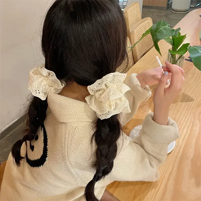 Black Lace Hair Band Double Layer Fluffy Hair Accessory — feature 8