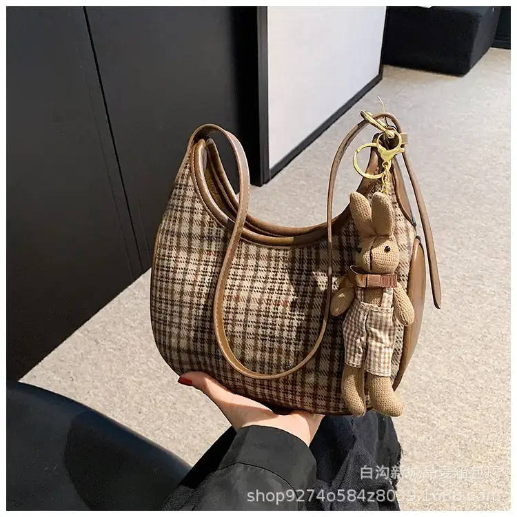 Women Houndstooth Shoulder Messenger Bag Plaid Checkered — feature 20