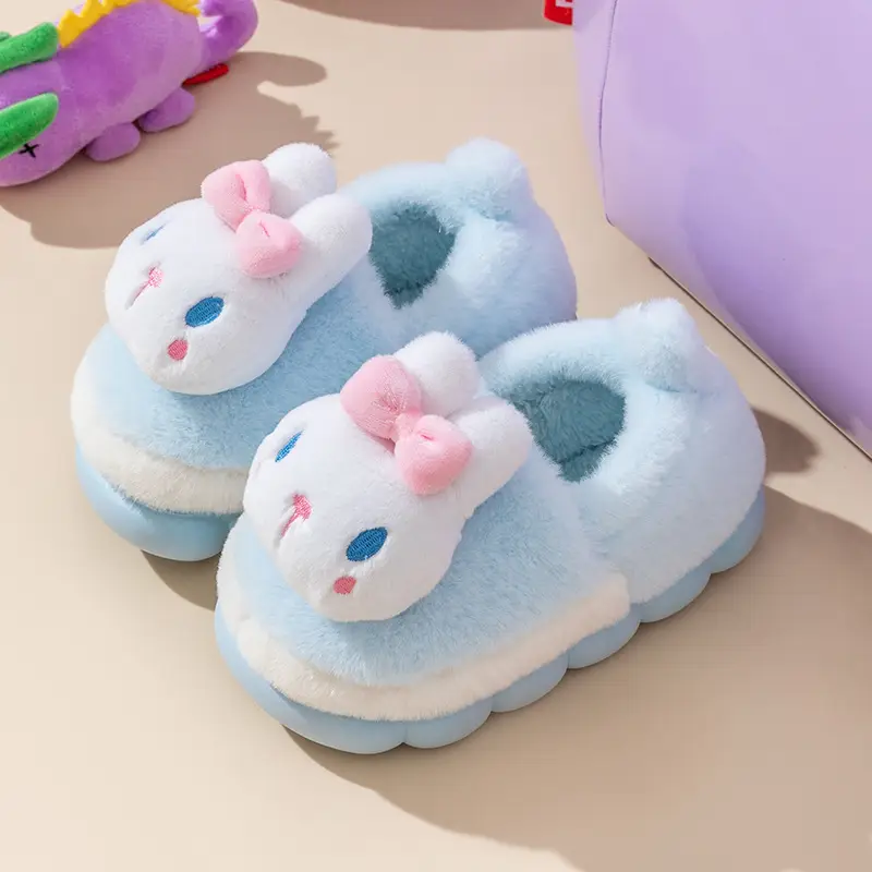 Children's cotton shoes winter boys and girls cartoon panda cotton slippers children's middle and big children's home indoor warm fleece-lined shoes
