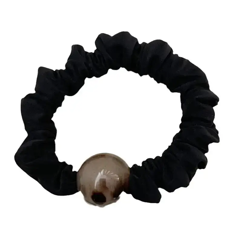 Leopard Print Rubber Hair Band with Ball Accent - Image 7