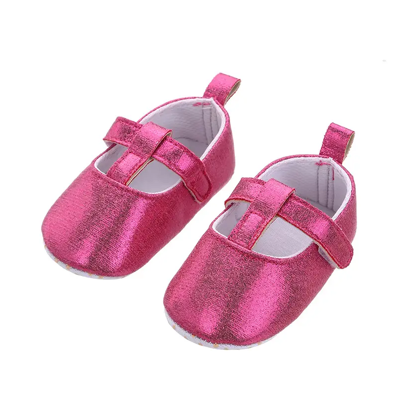 Princess shoes baby casual non-slip soft cloth sole shoes 0-18 months baby double Velcro toddler shoes PU leather sandals - Image 5