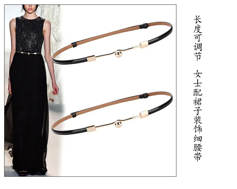 Women's Adjustable Cowhide Belt Dress Belt — feature 2