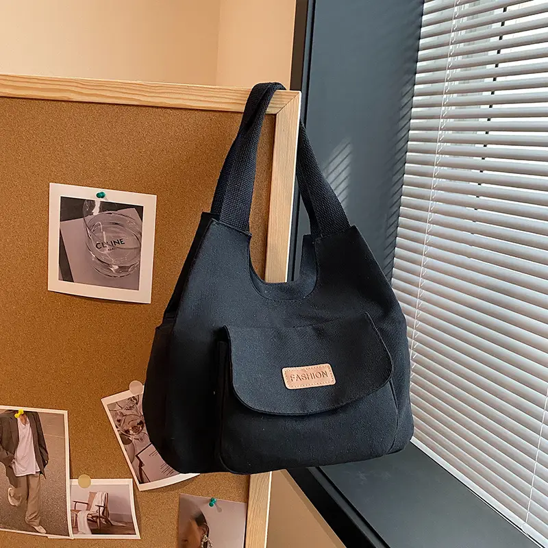 Women Canvas Tote Bag Tan Spring Summer All Match - Image 4