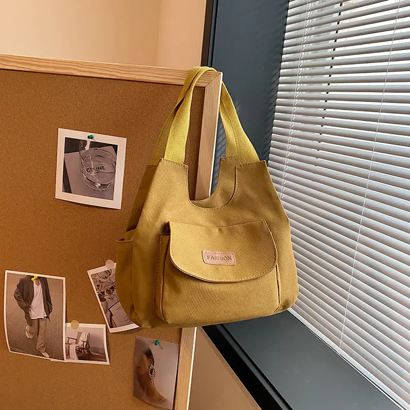 Women Canvas Tote Bag Tan Spring Summer All Match - Image 6