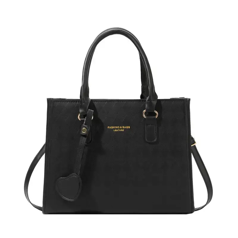 Women's Small Quilted Shoulder Bag with Brown Handles - Image 8
