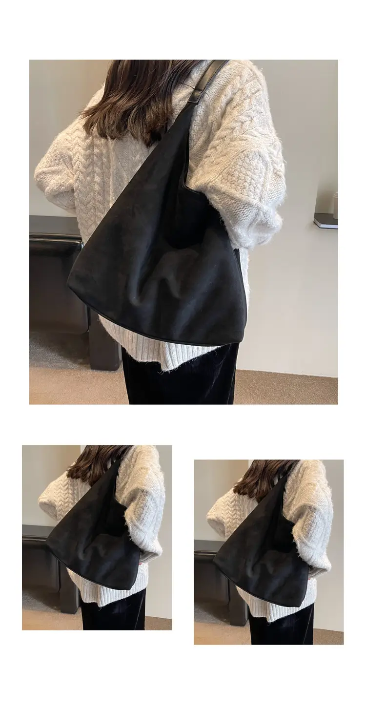 Women Retro Underarm Frosted Shoulder Bag Tan 2023 — feature 10