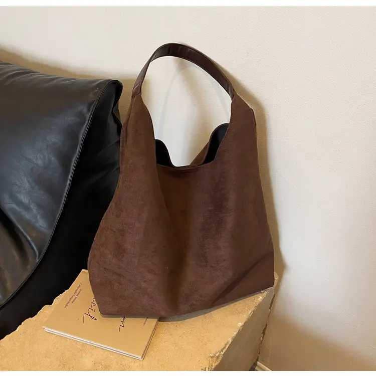 Women Retro Underarm Frosted Shoulder Bag Tan 2023 — feature 15