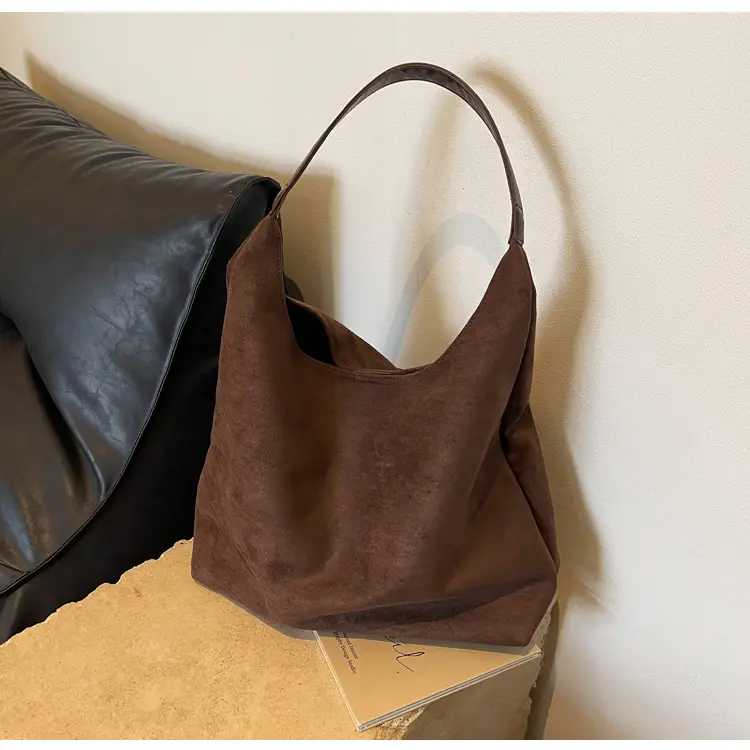 Women Retro Underarm Frosted Shoulder Bag Tan 2023 — feature 16