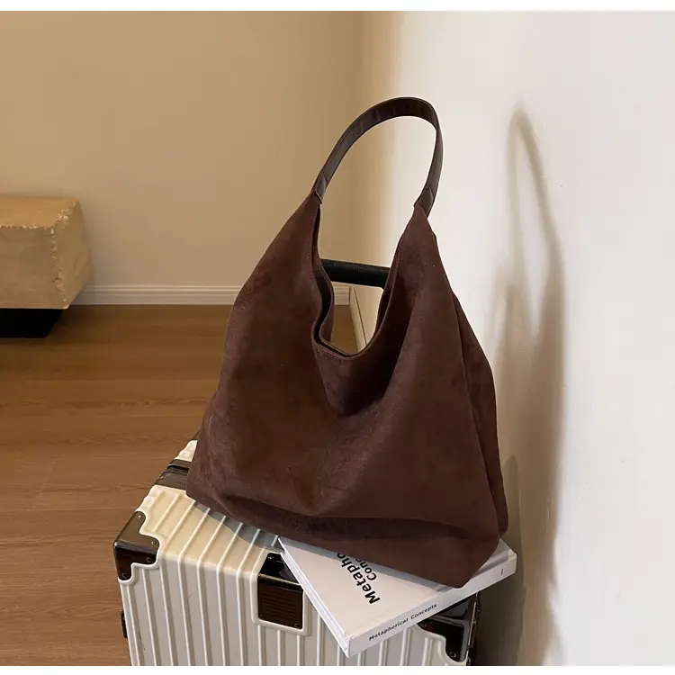 Women Retro Underarm Frosted Shoulder Bag Tan 2023 — feature 20