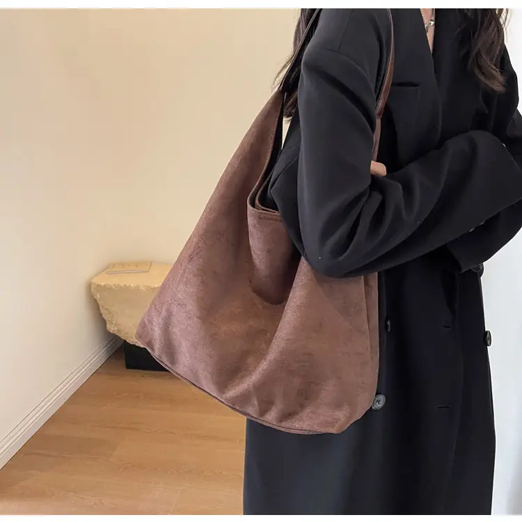 Women Retro Underarm Frosted Shoulder Bag Tan 2023 — feature 29