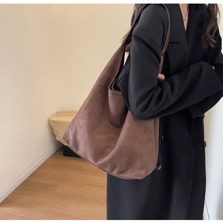 Women Retro Underarm Frosted Shoulder Bag Tan 2023 — feature 30