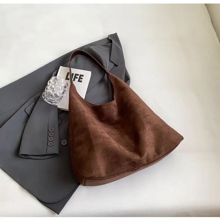 Women Retro Underarm Frosted Shoulder Bag Tan 2023 — feature 33