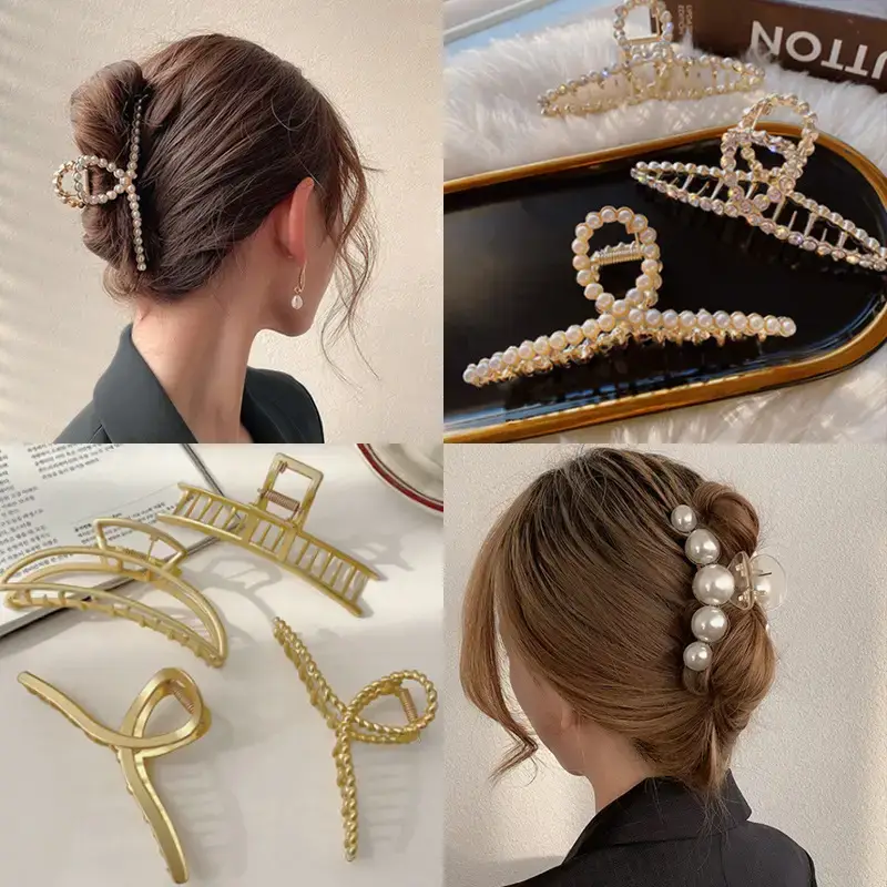 Korean Style Pearl Hair Clip for Updo and Back Head Shark - Image 96
