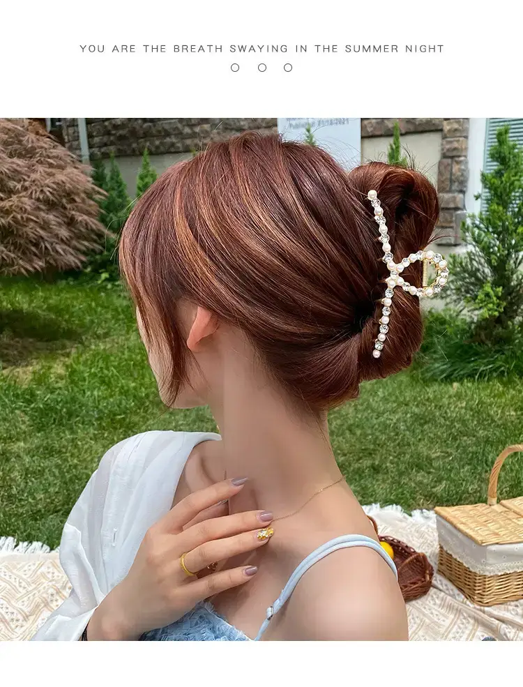 Korean Style Pearl Hair Clip for Updo and Back Head Shark — feature 10