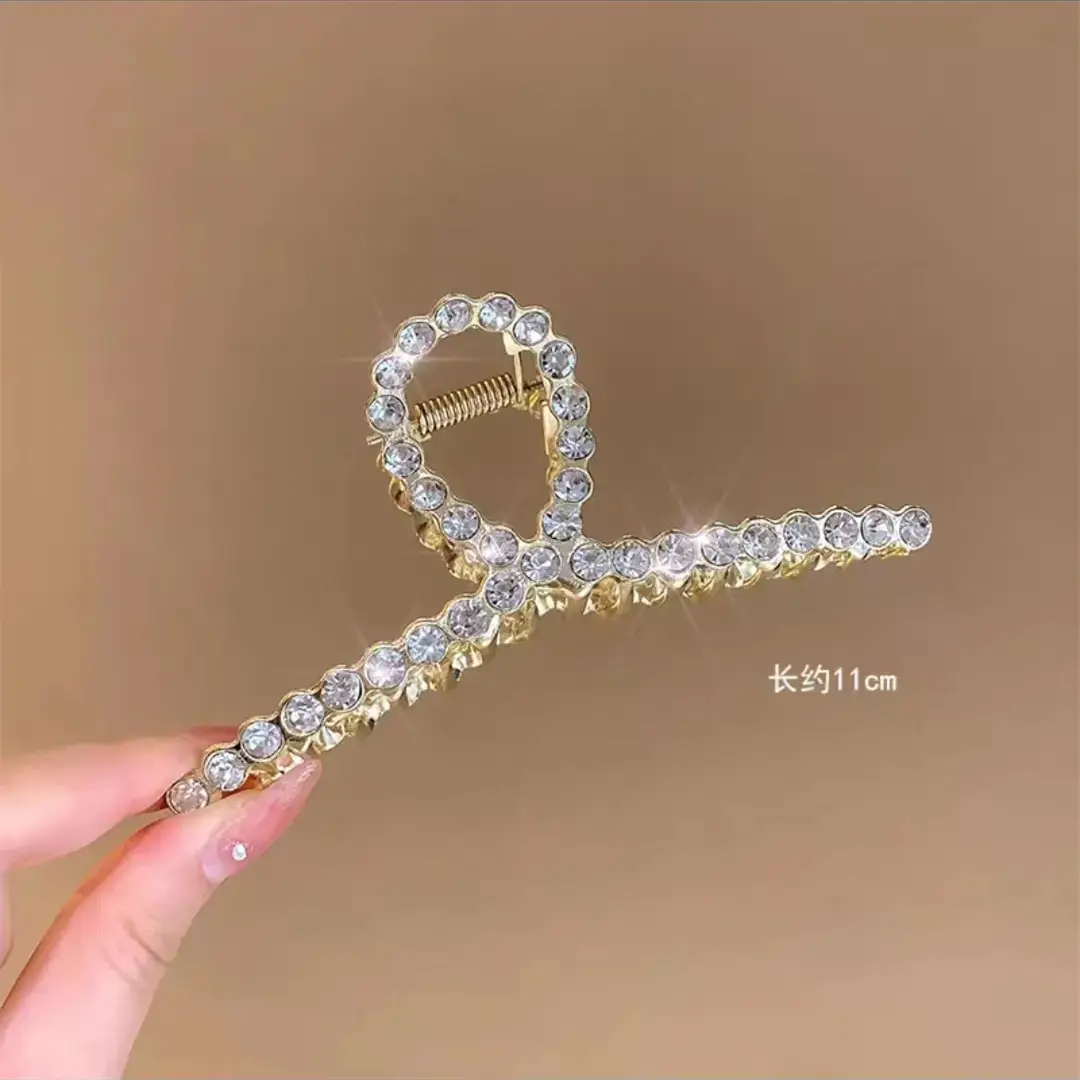 Rhinestone cross alloy gripper-large