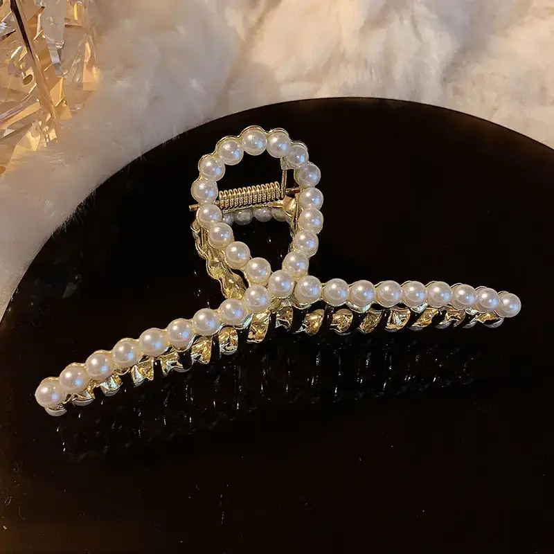 Korean Style Pearl Hair Clip for Updo and Back Head Shark - Image 2